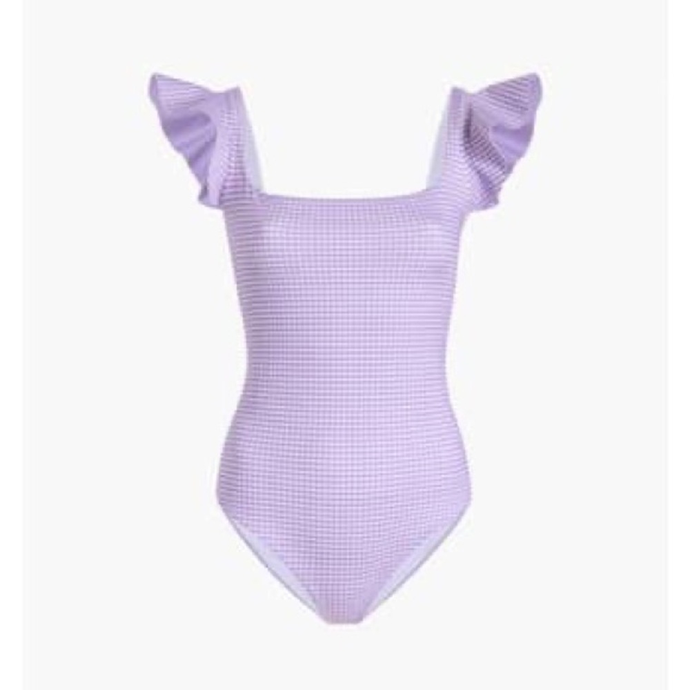 Unworn Hill house home Purple Gingham Ruffle Swimsuit